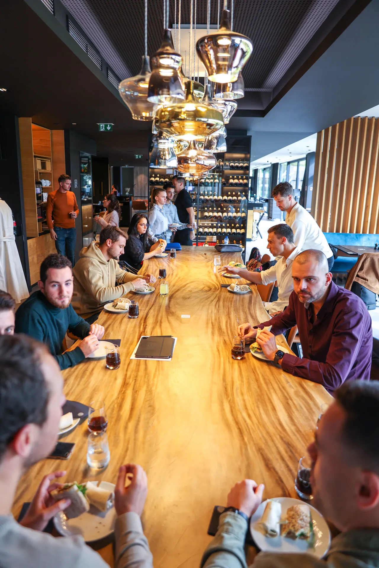 Lunch entre investisseurs après une session de formation
